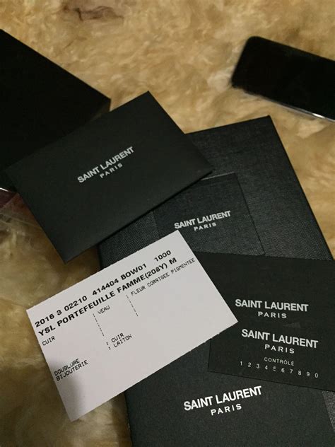 does ysl have authenticity card